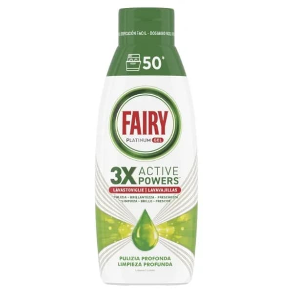 Gel para lavavajillas automáticos limpieza profunda Fairy Platinum 50 Lavados. - 50.83 ud - Imagen del producto en Findit