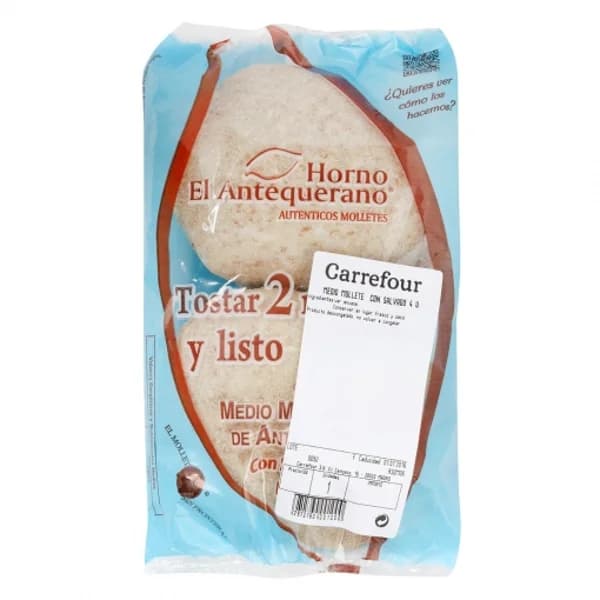 Mollete con salvado El Antequerano 4 ud. - 1 ud - Imagen del producto en Findit