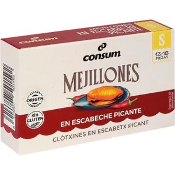 Mejillones Picantes 13/18 Piezas - 0.07 kg - Imagen del producto en Findit