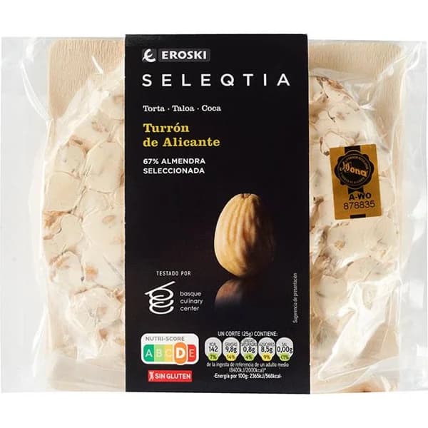Torta EROSKI SELEQTIA, tableta 200 g - 1 ud - Imagen del producto en Findit