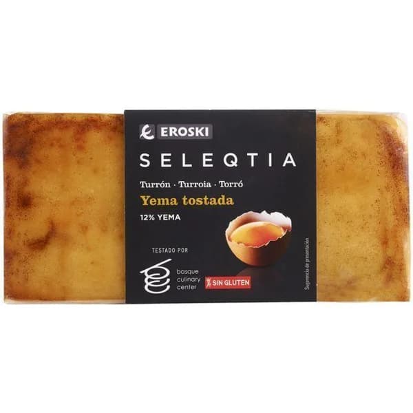 Turrón de yema EROSKI SELEQTIA, tableta 300 g - 1 ud - Imagen del producto en Findit