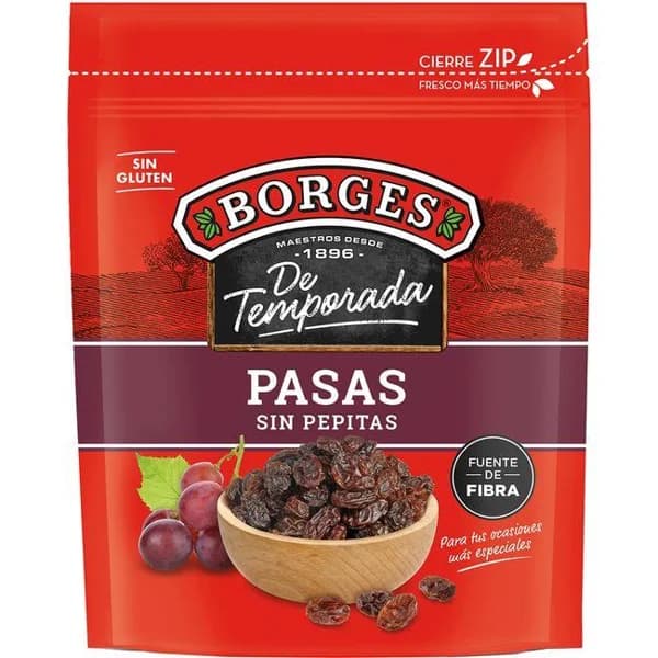 Pasa moscatel BORGES, bolsa 250 g - 1 ud - Imagen del producto en Findit