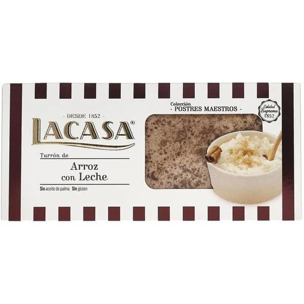 Turrón de praline-arroz con leche LACASA, caja 225 g - 1 ud - Imagen del producto en Findit