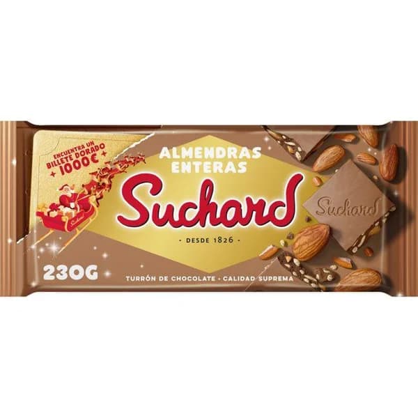 Turrón de chocolate con almendras SUCHARD, tableta 230 g - 1 ud - Imagen del producto en Findit