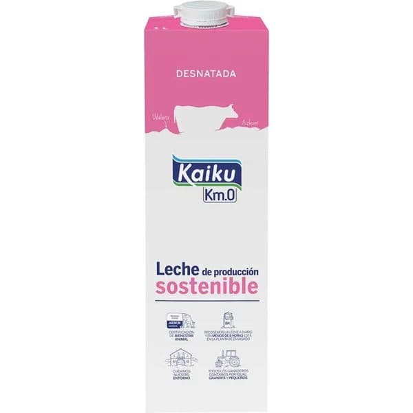 Leche desnatada KAIKU, brik 1 litro - 1 l - Imagen del producto en Findit