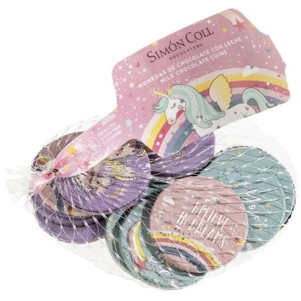 Monedas red de unicornios SIMON COLL, malla 53 g - 1 ud - Imagen del producto en Findit