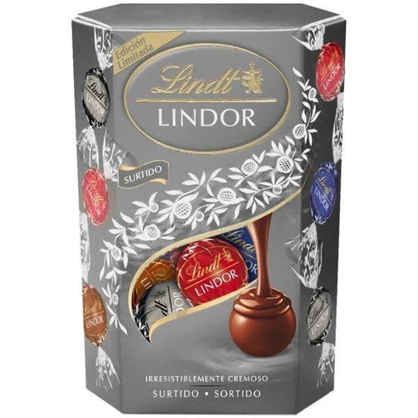 Bombón surtido Silver LINDT CORENT LINDOR, caja 200 g - 1 ud - Imagen del producto en Findit