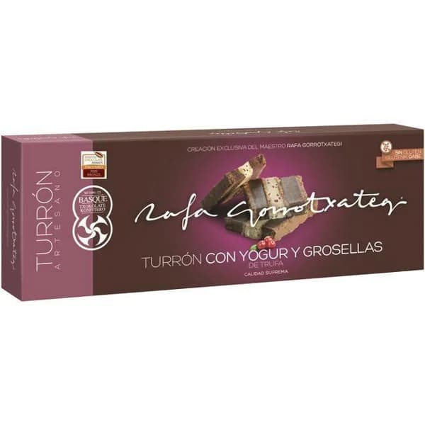 Turrón de trufa con yogur-grosella GORROTXATEGI, caja 250 g - 1 ud - Imagen del producto en Findit