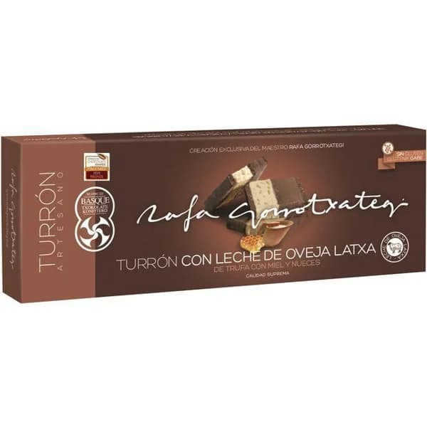 Turrón de trufa-miel-nueces-leche oveja GORROTXATEGI, caja 250 g - 1 ud - Imagen del producto en Findit