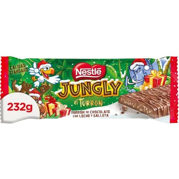 Turrón NESTLÉ JUNGLY, tableta 232 g - 1 ud - Imagen del producto en Findit