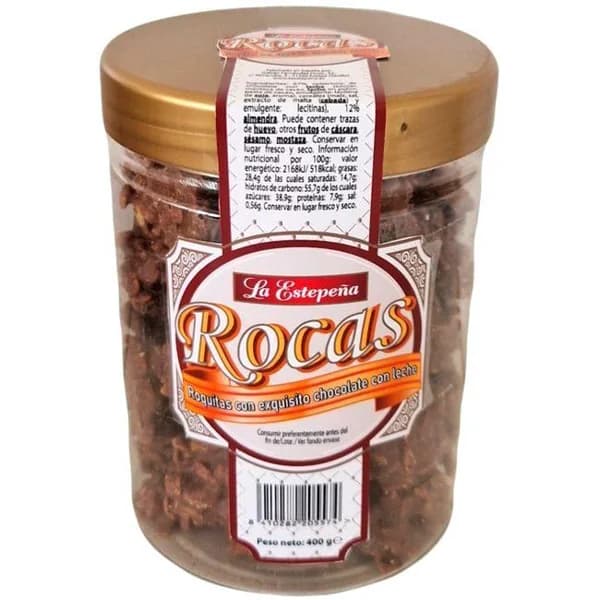 Rocas de almendra y chocolate LA ESTEPEÑA, frasco 400 g - 1 ud - Imagen del producto en Findit