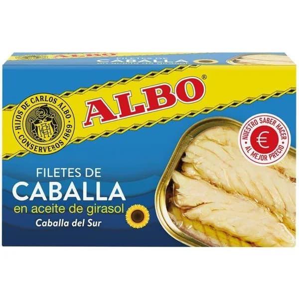 Caballa en aceite de girasol ALBO, lata 170 g - 1 ud - Imagen del producto en Findit