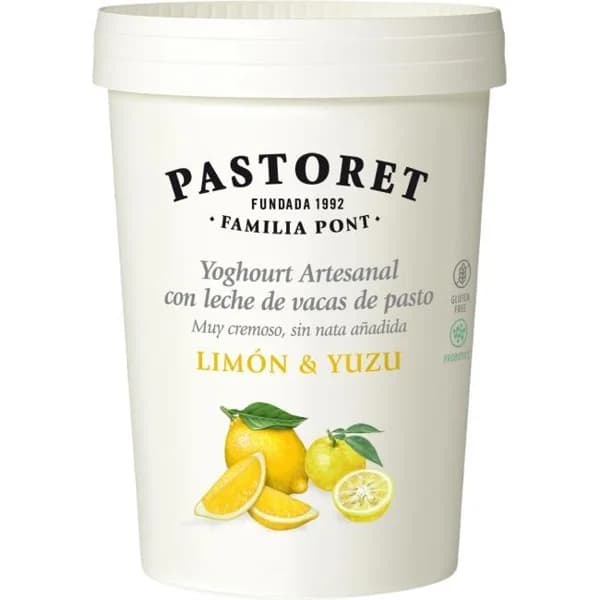 Yogur artesanal de limón y yuzu PASTORET, tarrina 500 g - 1 ud - Imagen del producto en Findit