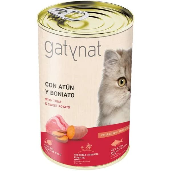 Alimento de atún para gato GATYNAT, lata 400 g - 1 ud - Imagen del producto en Findit