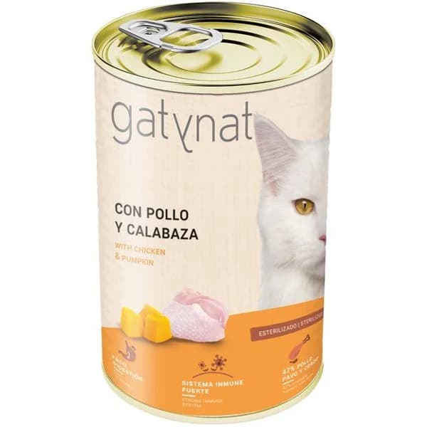Alimento de pollo para gato GATYNAT, lata 400 g - 1 ud - Imagen del producto en Findit