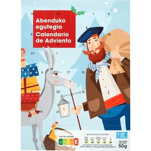 Calendario Olentzero EROSKI, 1 ud, 50 g - 1 ud - Imagen del producto en Findit
