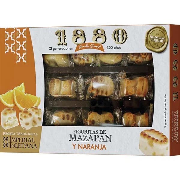 Figuritas de mazapán y naranja 1880, caja 205 g - 1 ud - Imagen del producto en Findit