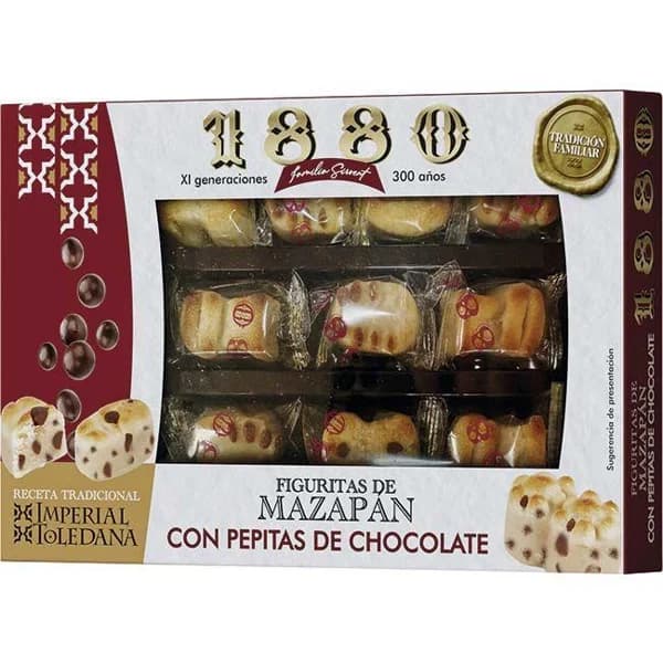 Figuritas de mazapán con pepitas de chocolate 1880, caja 205 g - 1 ud - Imagen del producto en Findit
