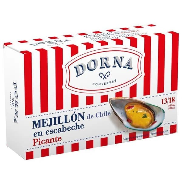Mejillón chileno picante DORNA, lata 111 g - 1 ud - Imagen del producto en Findit