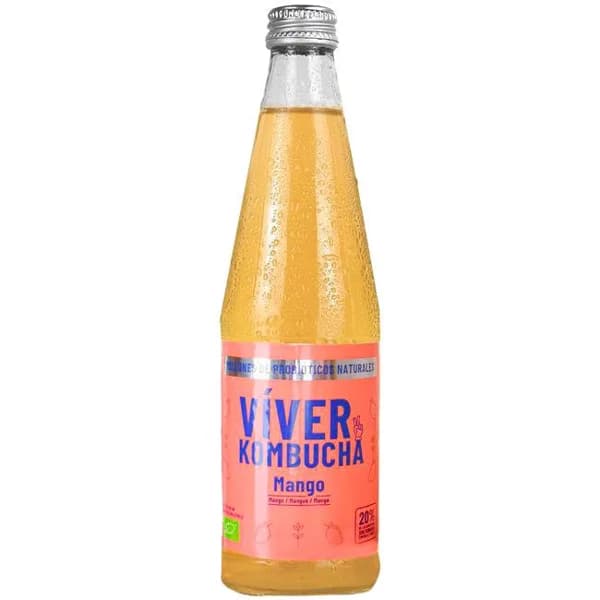 Kombucha de mango VIVER KOMBUCHA, botellín 330 ml - 1 ud - Imagen del producto en Findit