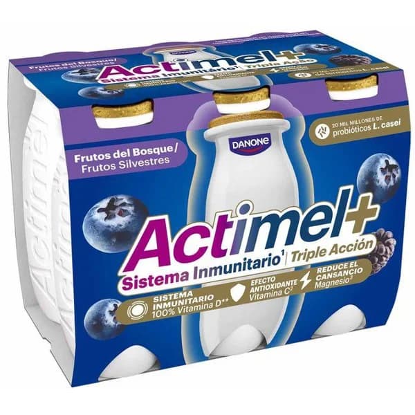 Actimel de mora y arándanos DANONE, pack 6x100 g - 1 ud - Imagen del producto en Findit