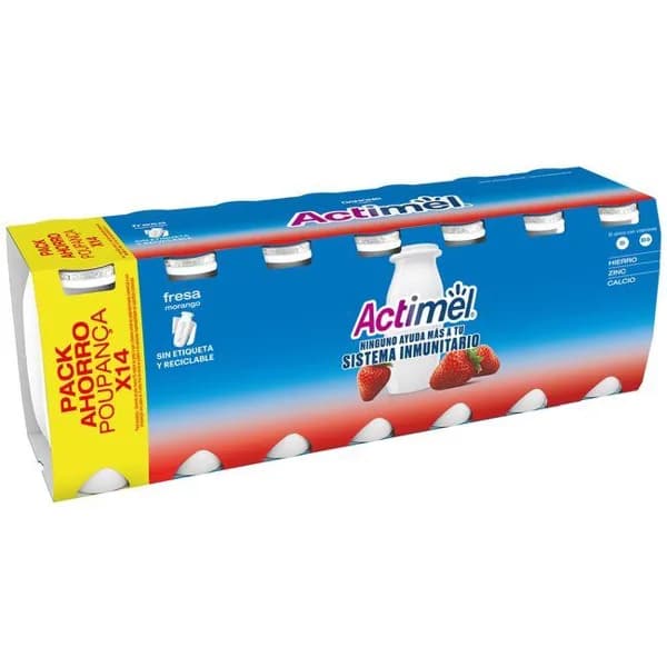 Actimel de fresa DANONE, pack 14x100 g - 1 ud - Imagen del producto en Findit