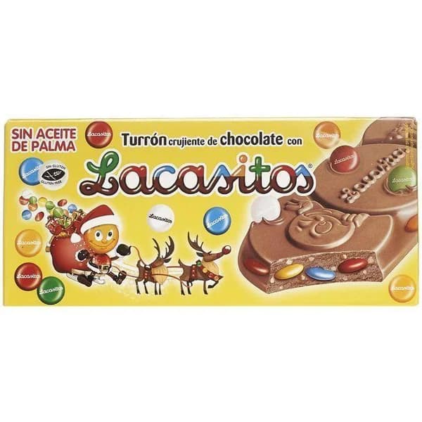 Turrón de chocolate con lacasitos LACASA, caja 200 g - 1 ud - Imagen del producto en Findit