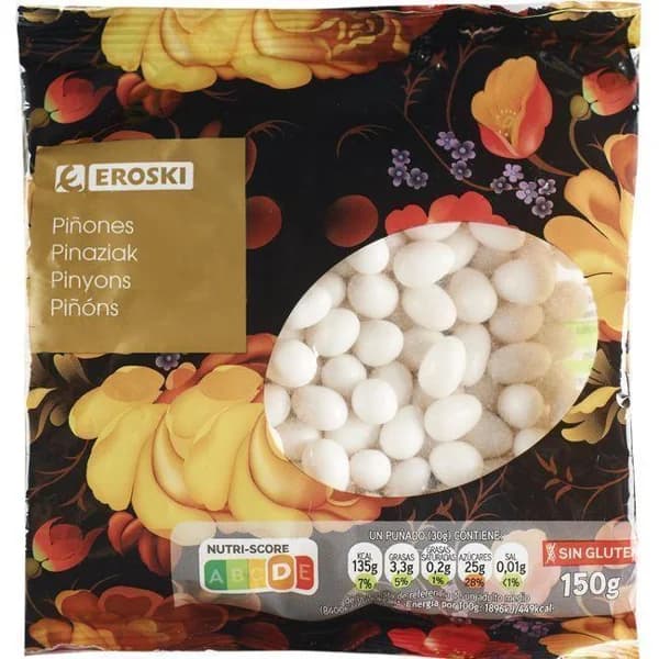 Piñones EROSKI, bolsa 150 g - 1 ud - Imagen del producto en Findit