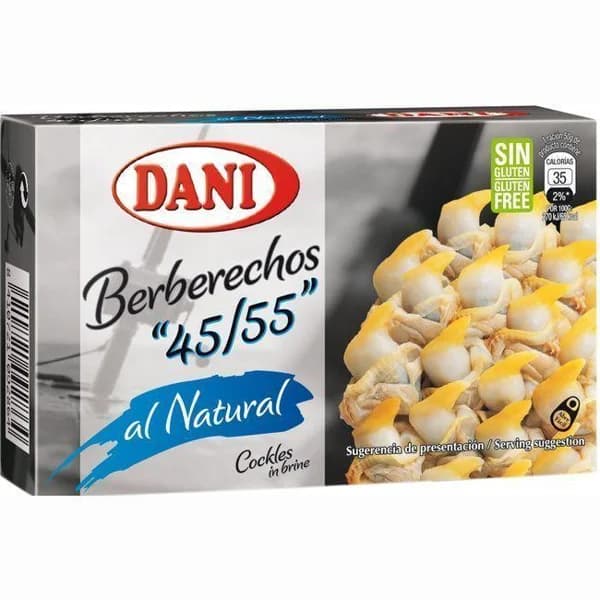 Berberechos al natural 45/55 DANI, lata 63 g - 1 ud - Imagen del producto en Findit