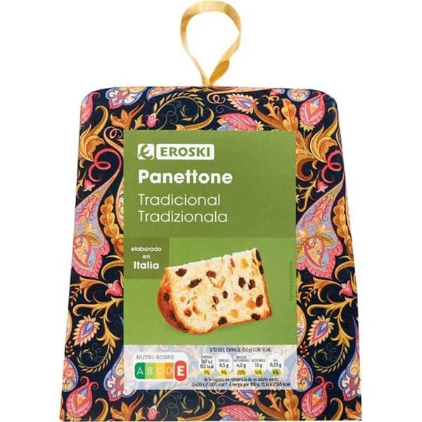 Panettone EROSKI, caja 500 g - 1 ud - Imagen del producto en Findit