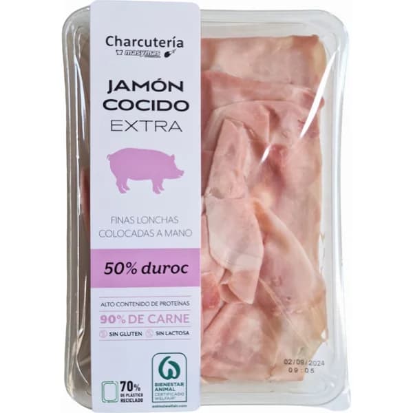 Jamon Cocido Extra Finas Lonchas - 0.1 kg - Imagen del producto en Findit