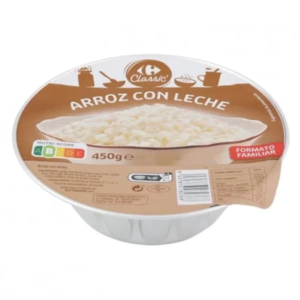 Arroz con leche Carrefour 450 g. - 0.45 kg - Imagen del producto en Findit