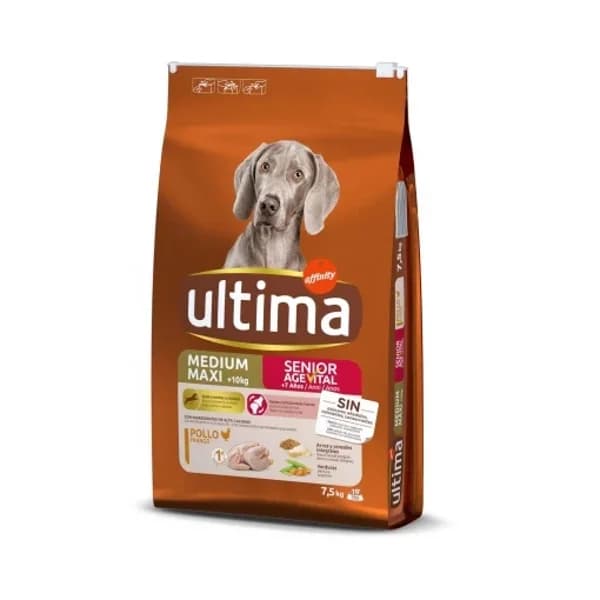 Pienso de pollo y arroz para perro adulto Medium Maxi Ultima Dog 7,5 Kg. - 7.5 kg - Imagen del producto en Findit
