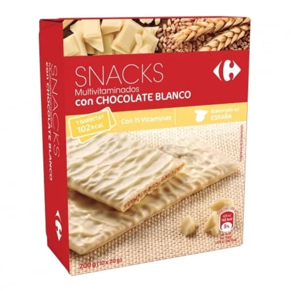 Snacks multivitaminados con chocolate blanco Carrefour 200 g. - 0.2 kg - Imagen del producto en Findit