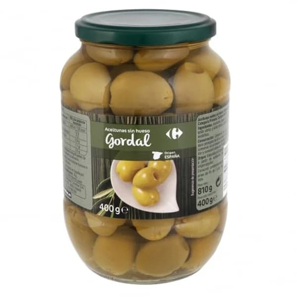 Aceitunas verdes gordal sin hueso Classic Carrefour 400 g. - 0.4 kg - Imagen del producto en Findit