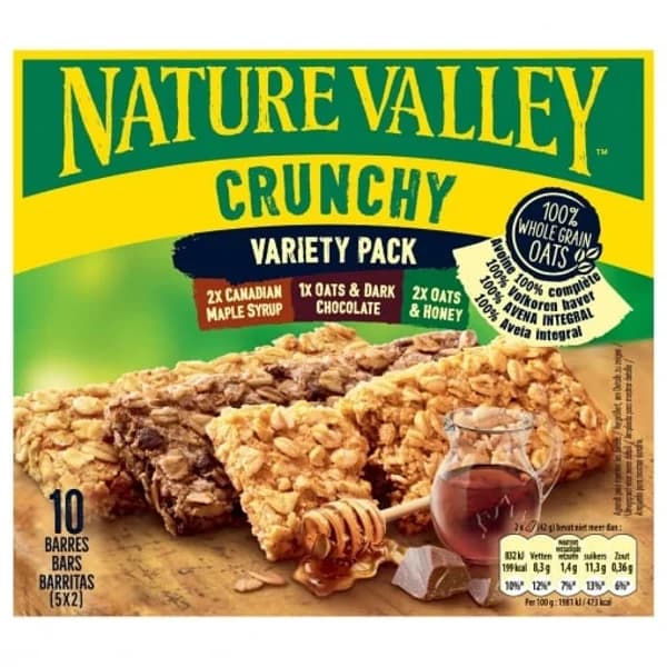 Barritas Crunchy Variety Nature Valley sin lactosa pack de 5 unidades de 42 g. - 0.21 kg - Imagen del producto en Findit