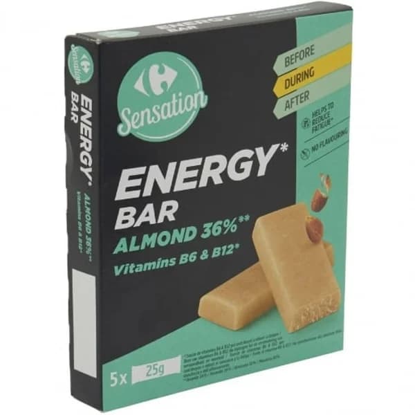 Barrita de almendra esfuerzo deportivo Sensation Carrefour sin aceite de palma 125 g. - 0.12 kg - Imagen del producto en Findit