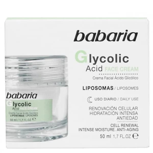 Crema facial ácido glicólico renovación celular hidratación intensa antiedad Babaria 50 ml. - 0.05 l - Imagen del producto en Findit