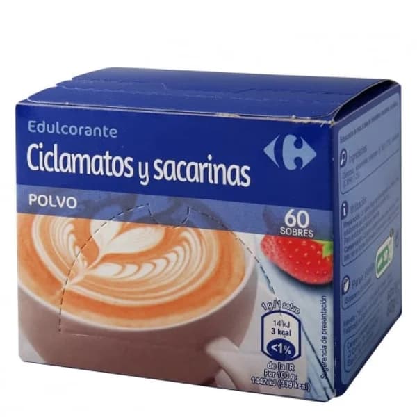 Edulcorante climatos y sacarinas en polvo Carrefour 60 ud. - 0.06 kg - Imagen del producto en Findit