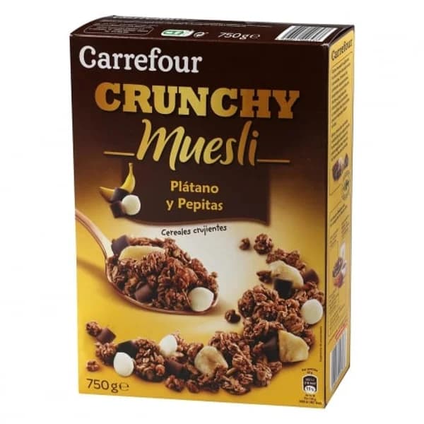 Cereales crujientes con plátano y pepitas Carrefour 750 g. - 0.75 kg - Imagen del producto en Findit