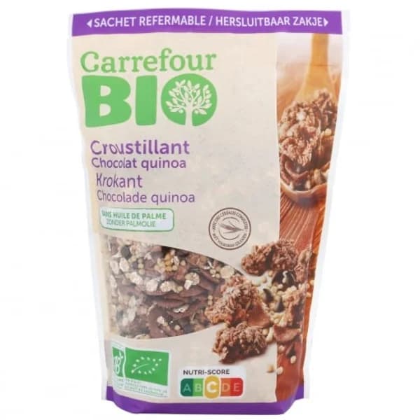 Muesli de quinoa y chocolate ecológico Carrefour Bio 375 g. - 0.38 kg - Imagen del producto en Findit