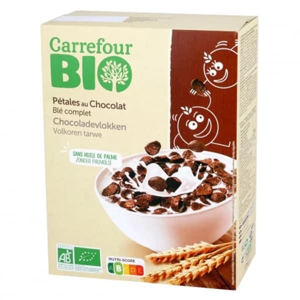 Copos de cereales con chocolate Carrefour Bio 375 g. - 0.37 kg - Imagen del producto en Findit