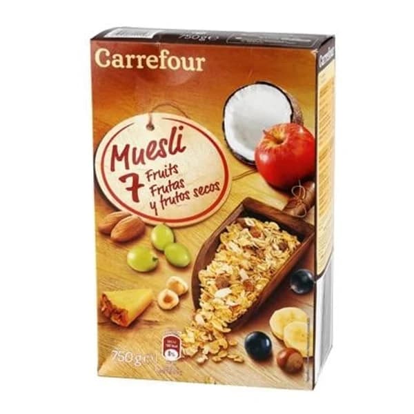 Cereales con frutas y frutos secos Muesli Carrefour 750 g. - 0.75 kg - Imagen del producto en Findit