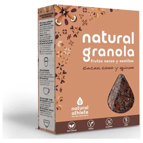 Granola natural de cacao, coco y quinoa ecológica Natural Athlete 325 g. - 0.32 kg - Imagen del producto en Findit
