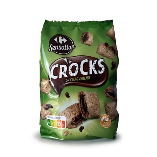 Cereales rellenos de crema de avellana Crocks Sensation Carrefour sin gluten 500 g. - 0.5 kg - Imagen del producto en Findit