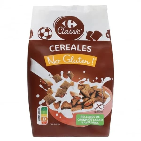 Cereales rellenos de cacao y avellanas Carrefour sin gluten 400 g. - 0.4 kg - Imagen del producto en Findit
