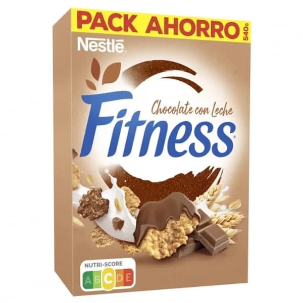 Cereales de trigo integral, arroz y avena integral tostados con chocolate con leche Fitness Nestlé 540 g. - 0.54 kg - Imagen del producto en Findit
