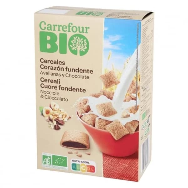 Cereales rellenos de avellanas y chocolate ecológico Carrefour Bio 375 g. - 0.38 kg - Imagen del producto en Findit
