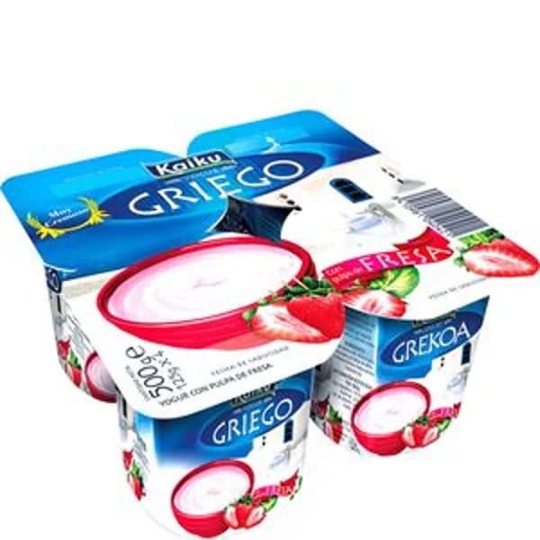 Yogur griego con pulpa de fresa 4x125 g - 0.5 kg - Imagen del producto en Findit