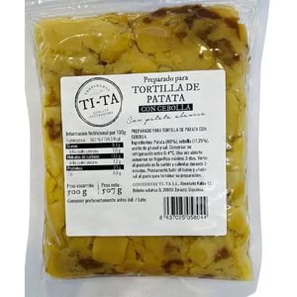 Preparado tortilla de patata con cebolla 500 g - 0.5 kg - Imagen del producto en Findit
